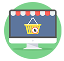 tiendas con carrito de compra icono