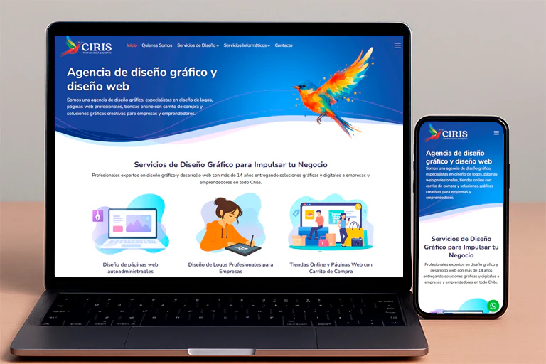 diseño de páginas web autoadministrables en Chile realizado por Ciris